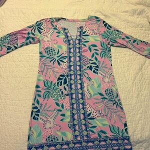 Lilly Pulitzer Pink and Blue Long Sleeve Dress UPF50